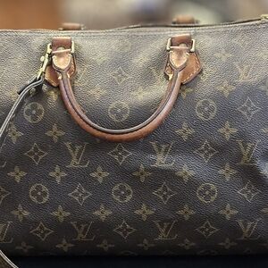 Louis Vuitton Brown Monogram Handbag Purse Bag Luxury